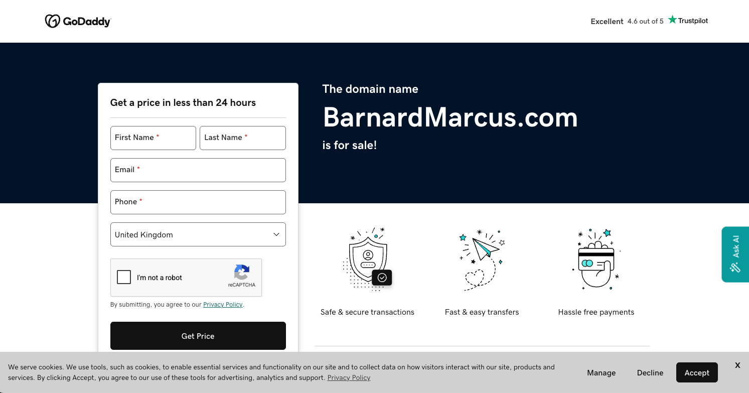 Barnard Marcus Auctions website screenshot