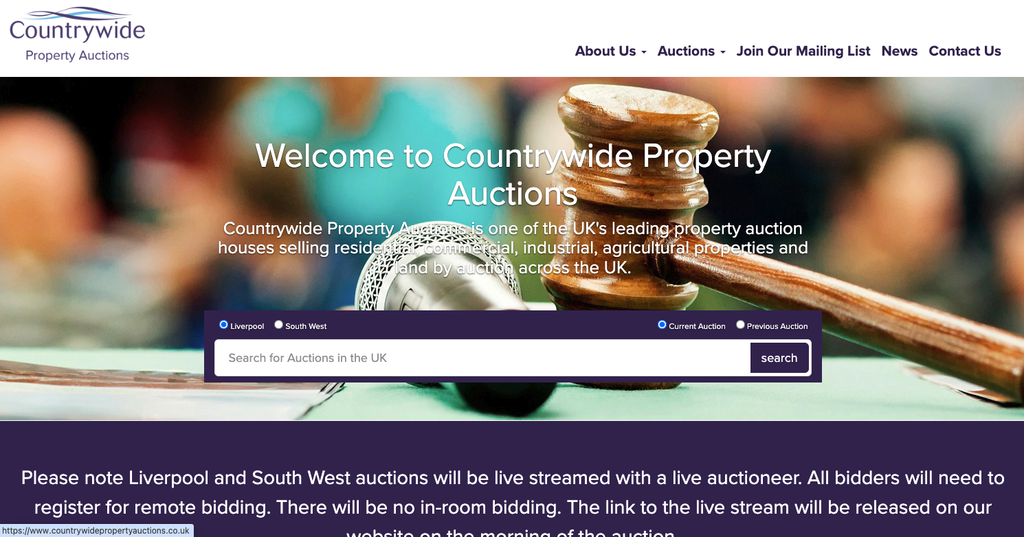 Countrywide Property Auctions website screenshot