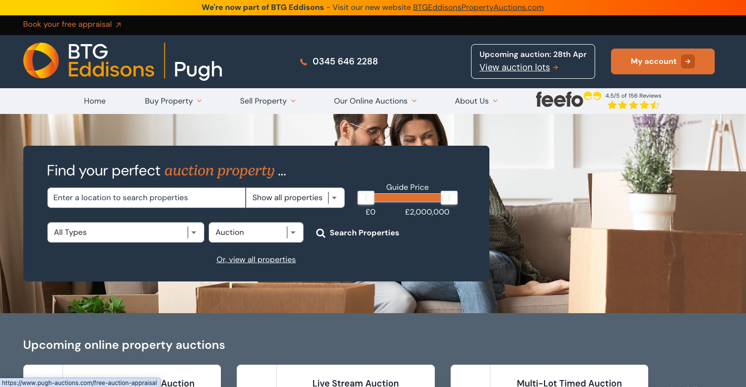 Pugh Auctions website screenshot