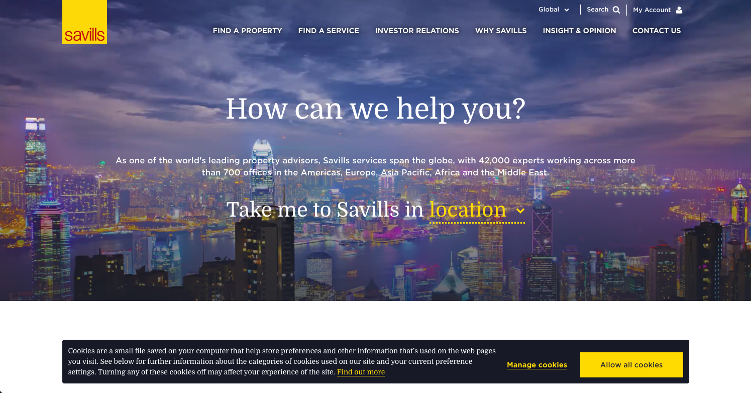 Savills Auctions website screenshot